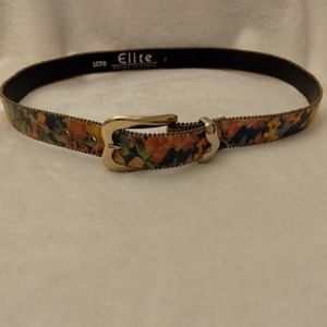 Elite floral belt with gold beads M